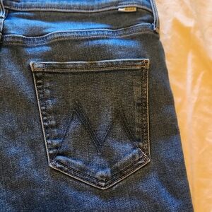 MOTHER SUPERIOR Mid Rise Dazzler Ankle Jeans in Far Beyond the Sky